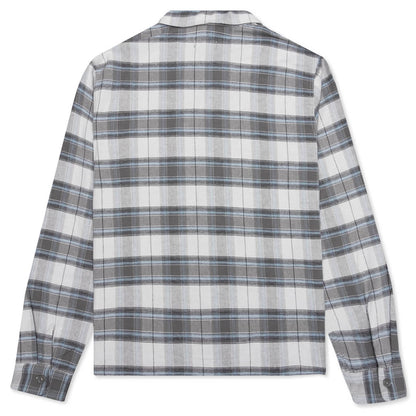 Heritage Plaid Zip L/S Shirt - Grey