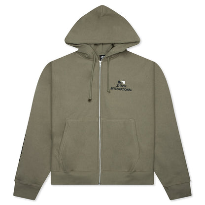 Stüssy International Zip Hoodie - Army