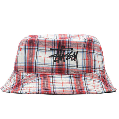Madras Plaid Big Logo Bucket - Red