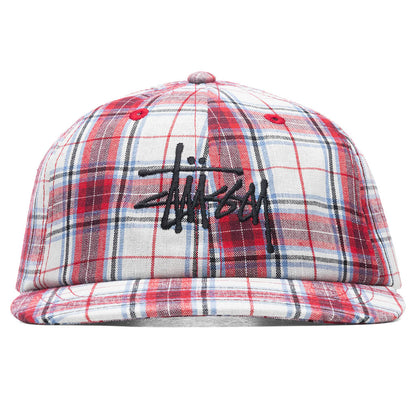 Madras Plaid Big Logo Low Pro - Red