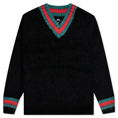 Mohair Tennis Sweater - Black