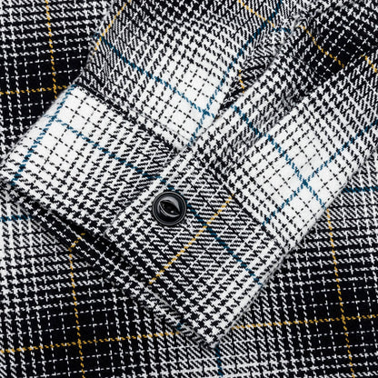 Paul Shadow Plaid Zip Shirt - Black