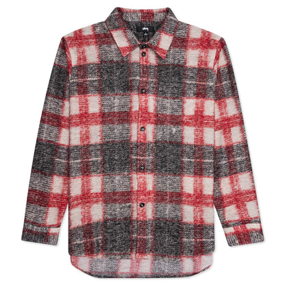 Plaid Knit Shirt - Red