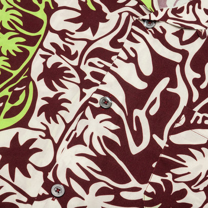 Psychedelic Palm Tree Shirt - Burgundy