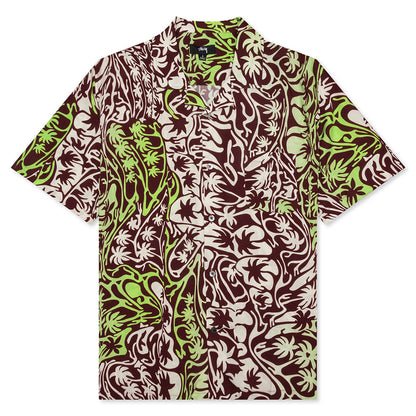 Psychedelic Palm Tree Shirt - Burgundy