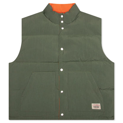 Reverse Down Workgear Vest - Olive