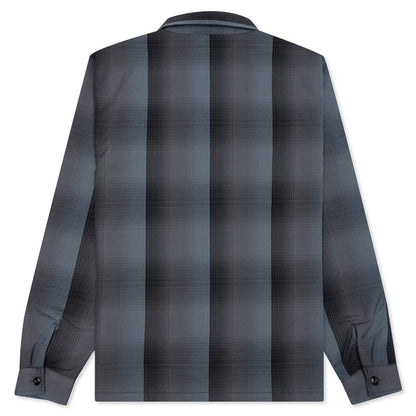 Shadow Plaid Zip Shirt - Charcoal