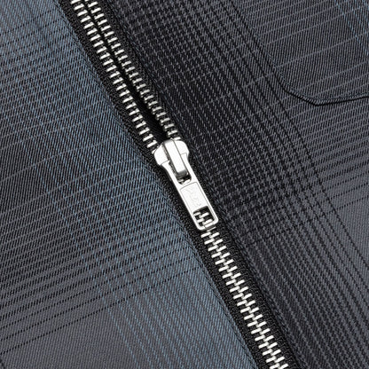 Shadow Plaid Zip Shirt - Charcoal
