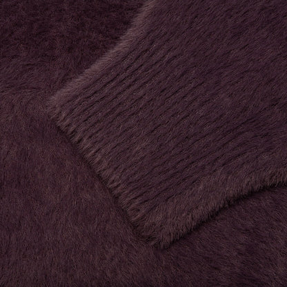 Shaggy Cardigan - Eggplant