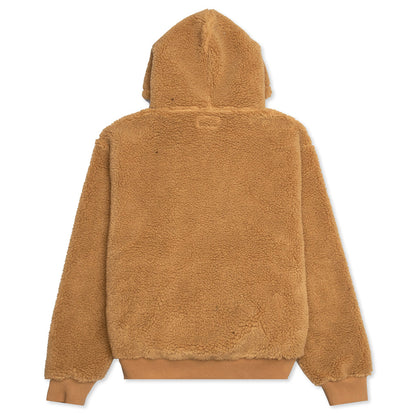 Sherpa Zip Hoodie - Brown