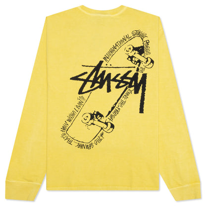 Skate Posse Pigment Dyed L/S Tee - Butter