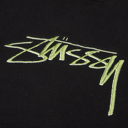 Smooth Stock Embroidered Crew - Black