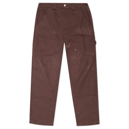 Spotted Bleach Work Pant - Brown