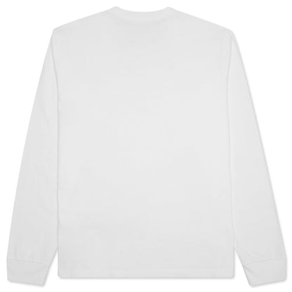 Stock Logo L/S Crew - White