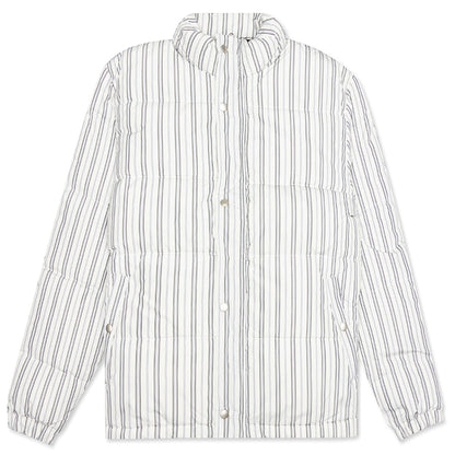 Stripe Down Puffer Jacket - Bone