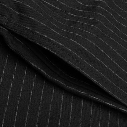 Wool Stripe Beach Pant - Black