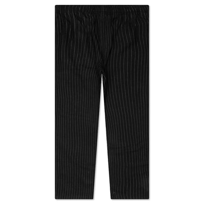 Wool Stripe Beach Pant - Black