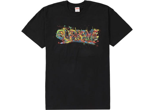 SUPREME PAINT LOGO TEE BLACK