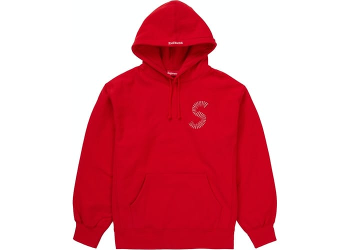 SUPREME S LOGO HOODED SWEATSHIRT RED