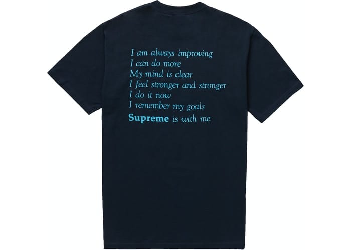 SUPREME STAY POSITIVE TEE NAVY
