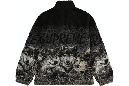 SUPREME WOLF FLEECE JACKET BLACK