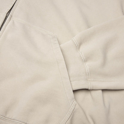 Oversize Zip-Up Sweatshirt - Natural