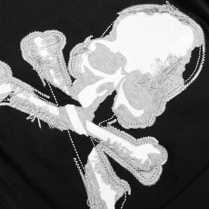 "69” Distressed Patch Half Sleeve Tee - Black