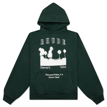 Thousand Palms Hoodie - Vintage Forest Green/White