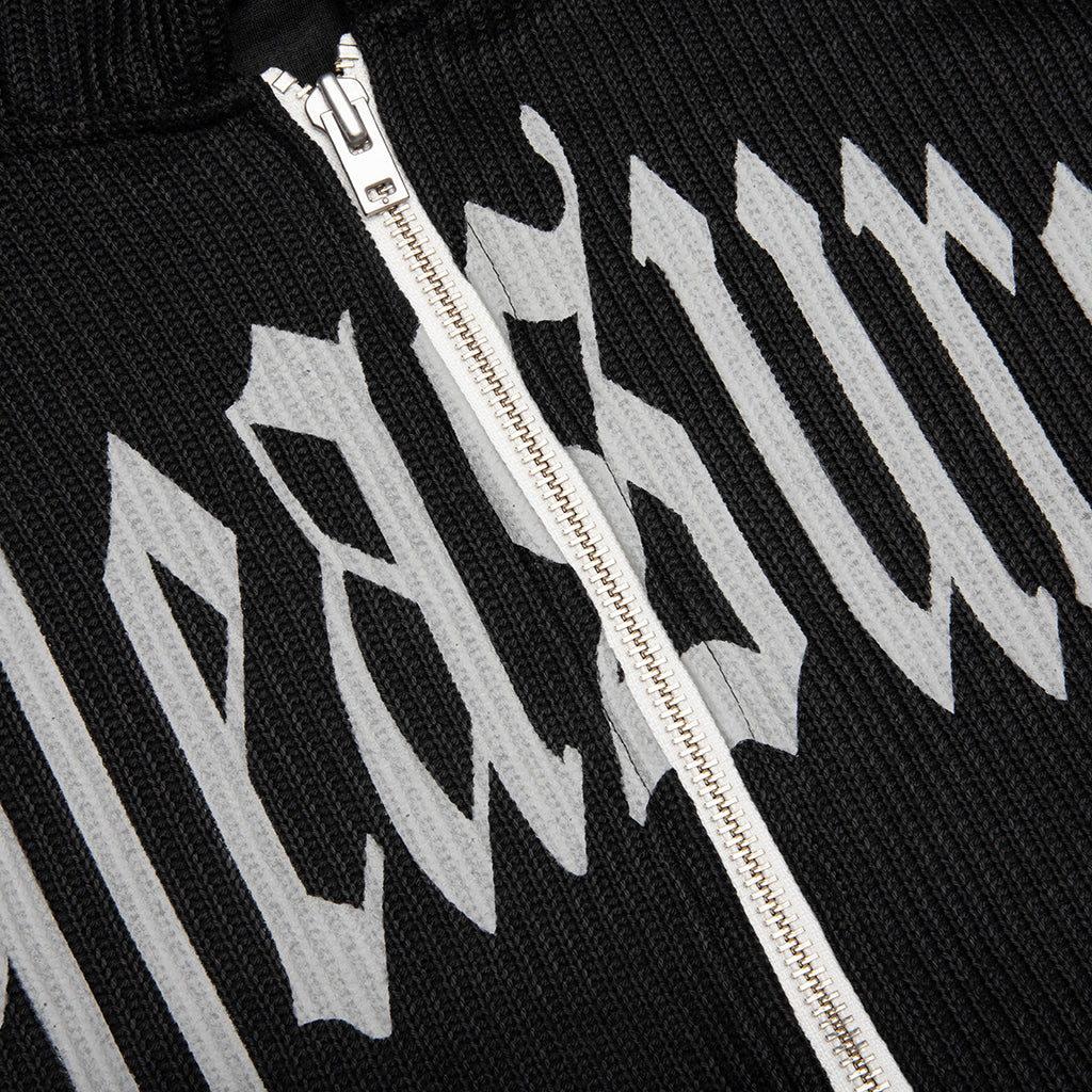 Twitch Knitted Zip Hoodie - Black