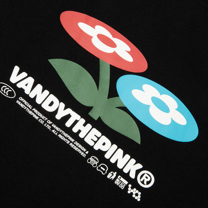 Two Flower Tee - Black