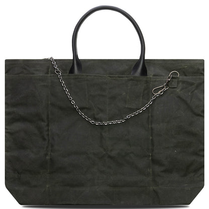 U Broke Me Waxed Canvas Tote Bag - Green