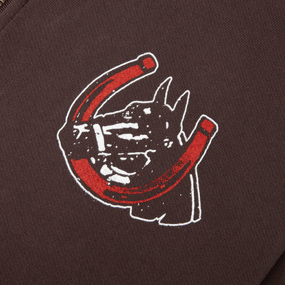 Valley Riders Zip Up Hoodie - Sun Faded Washed Brown