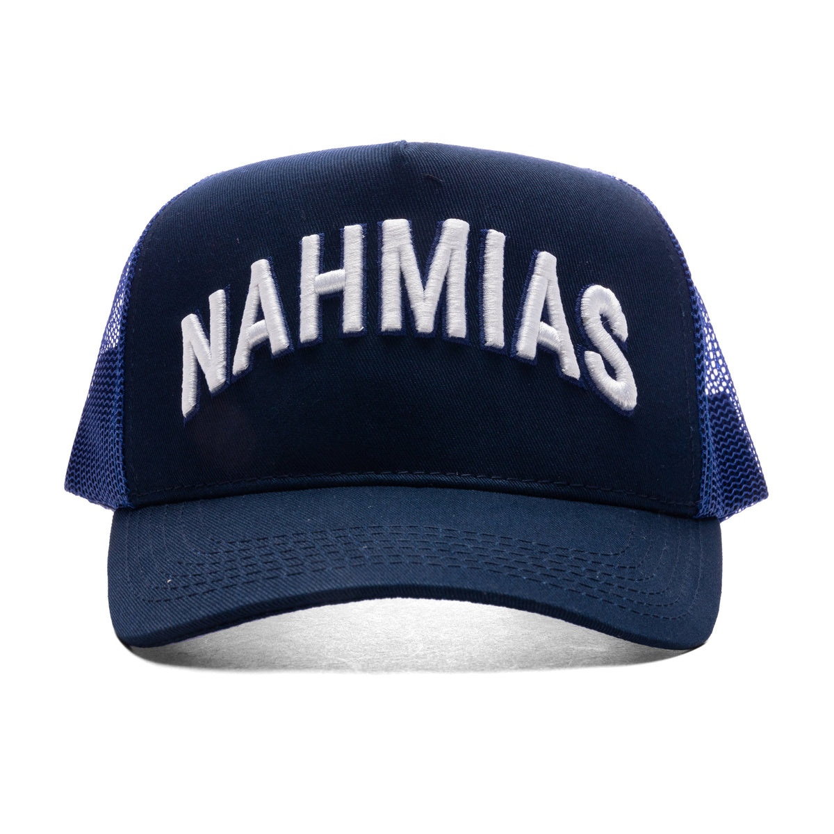 Varsity 'Nahmias' Trucker Hat - Azul Canvas
