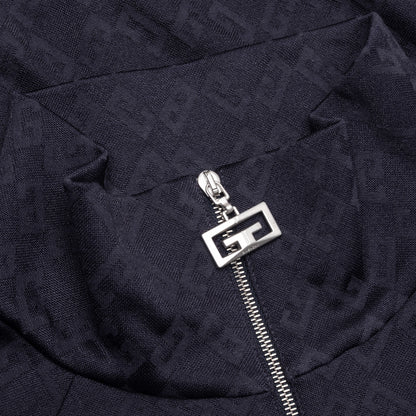 Vintage Full Zipped Tracksuit Sweatshirt - Dark Blue