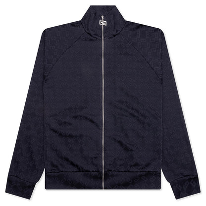 Vintage Full Zipped Tracksuit Sweatshirt - Dark Blue