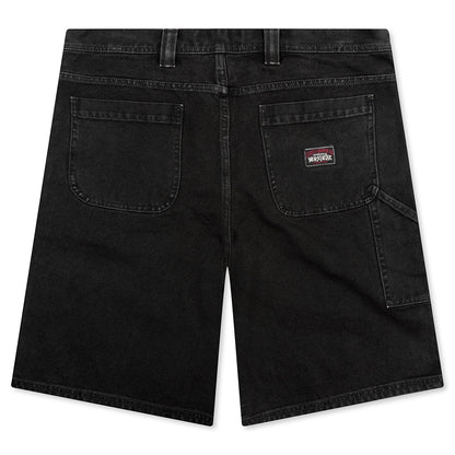 Washed Canvas Work Short - Black