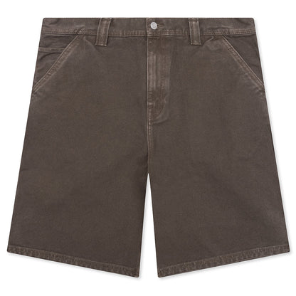 Washed Canvas Work Short - Brown