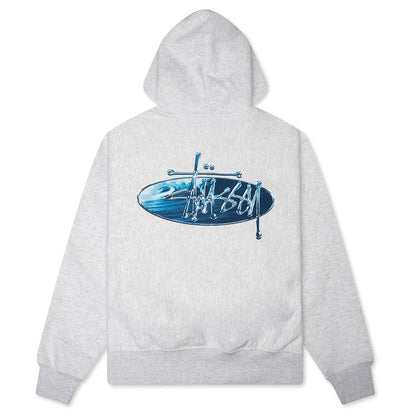 Wave Oval Hoodie - Ash Heather