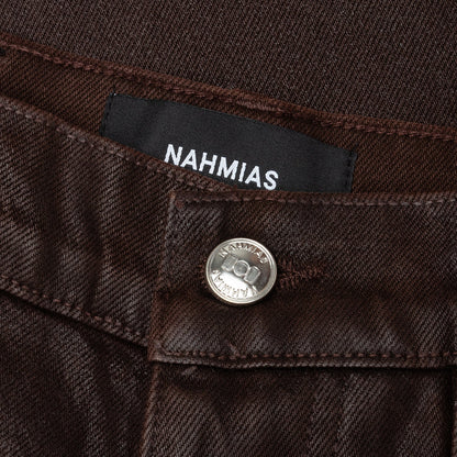 Waxed Denim Logo Cargo Pant -Brown Wash