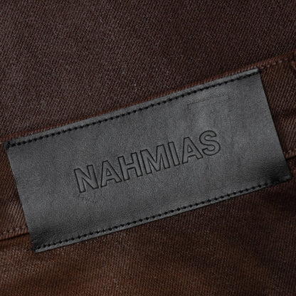 Waxed Denim Logo Cargo Pant -Brown Wash