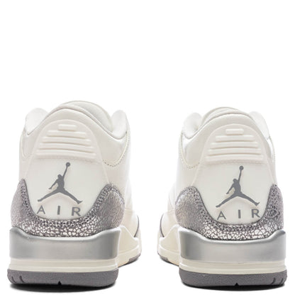 Women's Air Jordan 3 Retro - Sail/Cement Grey/Metallic Silver