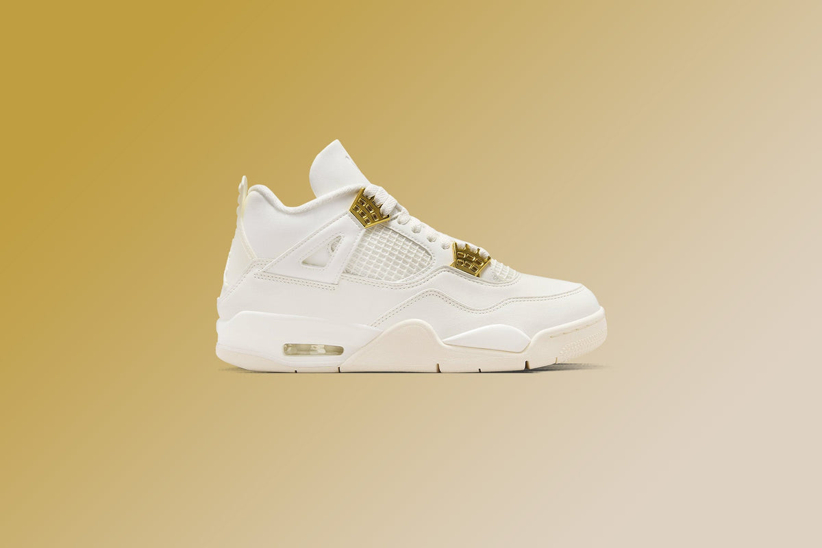 Women's Air Jordan 4 Retro 'Metallic Gold' - Sail/Metallic Gold/Black