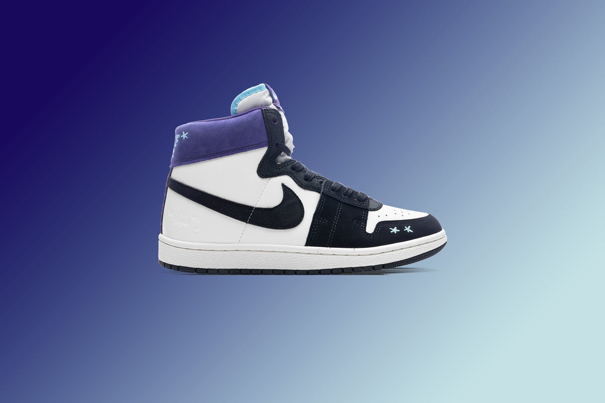 Women's Opium Paris x Jordan Air Ship 'Hornets' - Sail/Blue Chill/Black