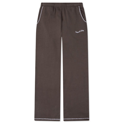 Wordmark Reverse Stitched Sweatpants - Brown