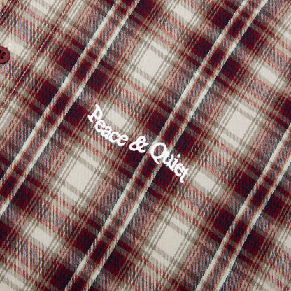 Wordmark Button Up - Burgandy