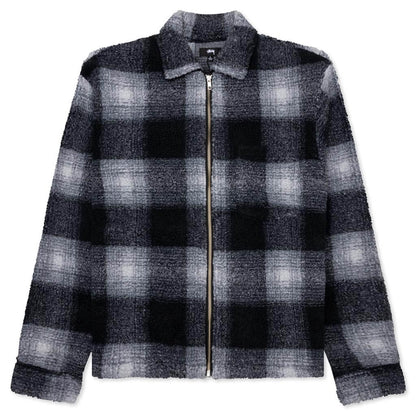 Zip Sherpa Shadow Plaid - Black