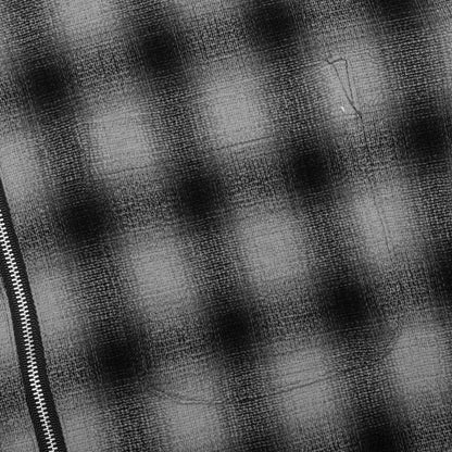 Zip Shirt Twisted Yarn Plaid - Charcoal