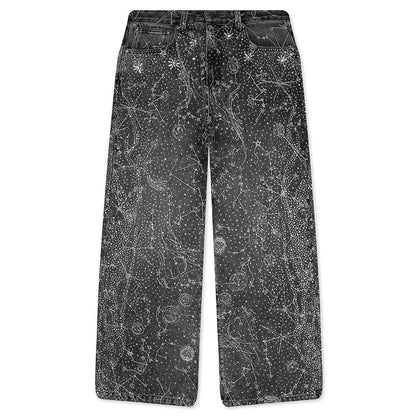 20K Zodiac Diamond Denim Pants - Black