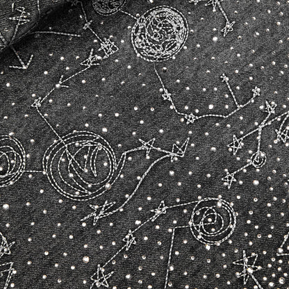 20K Zodiac Diamond Denim Pants - Black