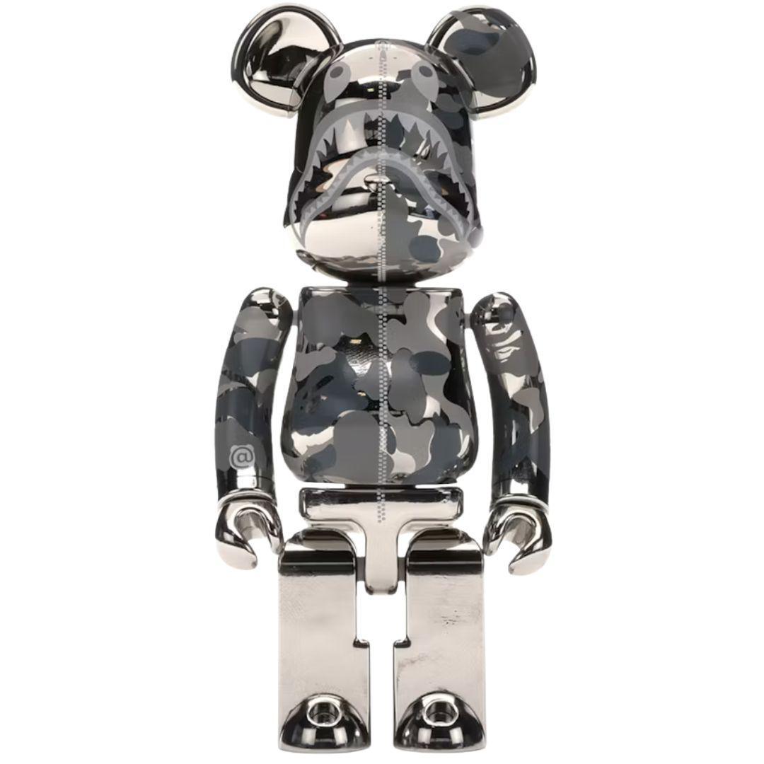 BEARBRICK X BAPE SUPERALLOY CHOGOKIN 200% SILVER